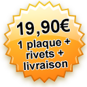 14,90€ : 1 plaque 4x4, remorques ou camions + rivets + livraison