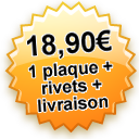 14,90€ : 1 plaque moto + rivets + livraison
